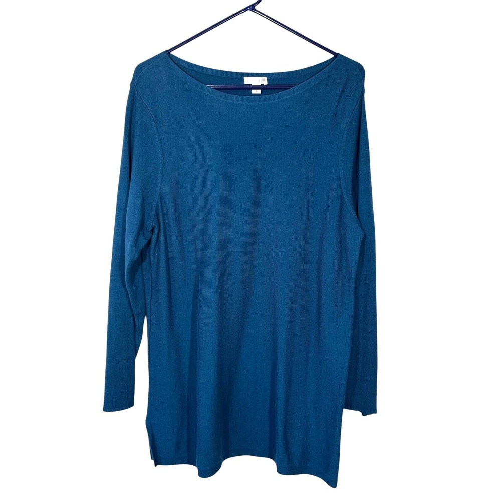 J Jill Women's Long Sleeve Blue Sweater Oversized‎ Size M